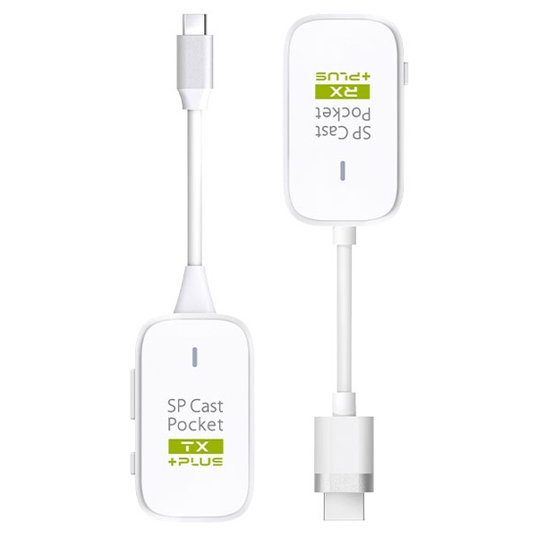 AirPlay・Miracast受信機能対応ワイヤレスプレゼンテーション SP Cast Pocket Plus ワイヤレスUSB-C to HDMI（親機・子機セット）