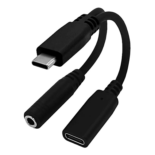 USB Type-C to USB Type-C（3A）/3.5mm 二股アダプタ