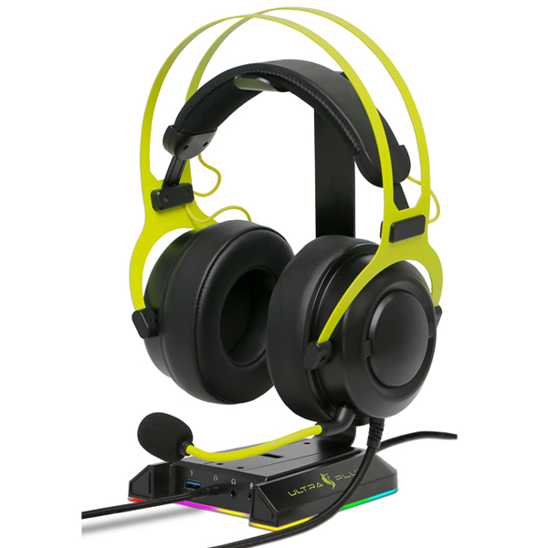 バーチャル7.1オーディオアダプター機能付 ヘッドセットスタンド