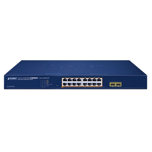 16ポート 10/100/1000T 802.3at PoE + 2ポート 1000X SFP Web スマートイーサネットスイッチ