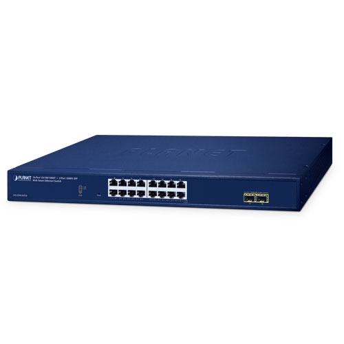 16ポート 10/100/1000T + 2ポート 1000X SFP Web スマートイーサネットスイッチ