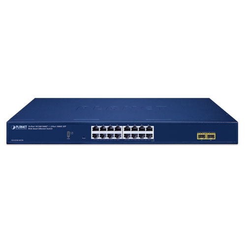 16ポート 10/100/1000T + 2ポート 1000X SFP Web スマートイーサネットスイッチ