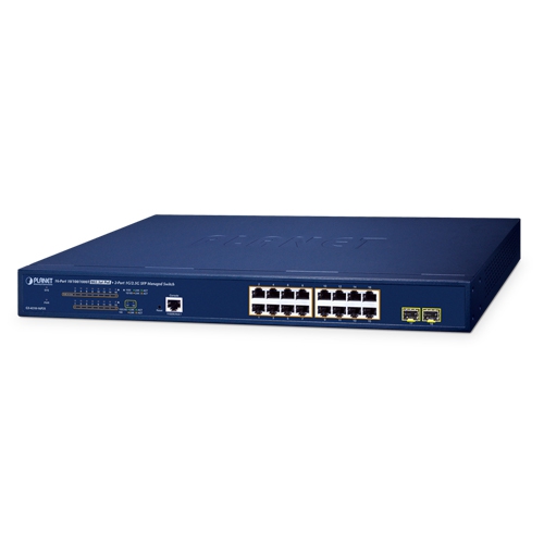 16ポート 10/100/1000T 802.3at PoE + 2ポート 1G/2.5G SFPマネージドスイッチ