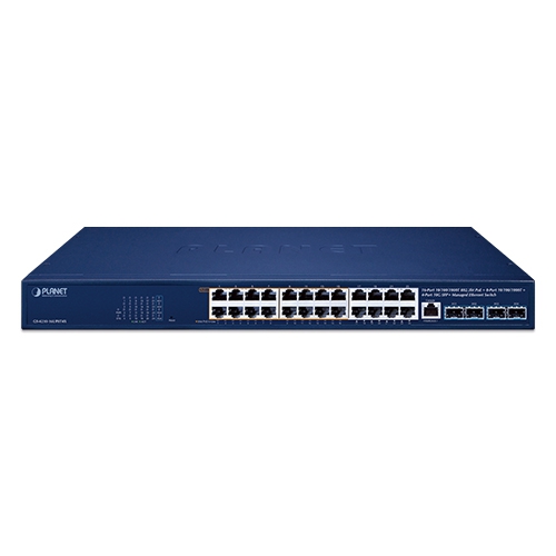 16ポート 10/100/1000T 802.3bt PoE + 8ポート 10/100/1000T + 4ポート 10G SFP+ マネージドイーサネットスイッチ
