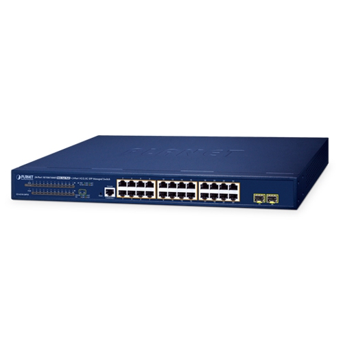 24ポート 10/100/1000T 802.3at PoE + 2ポート 1G/2.5G SFP マネージドスイッチ