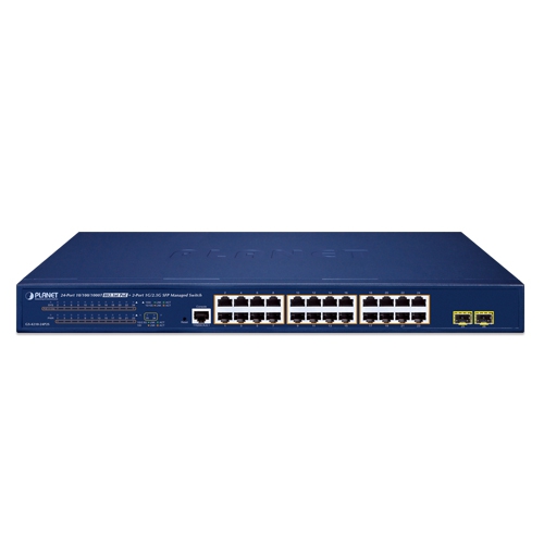 24ポート 10/100/1000T 802.3at PoE + 2ポート 1G/2.5G SFP マネージドスイッチ