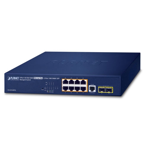 8ポート 10/100/1000T 802.3at PoE + 2ポート 100/1000X SFP マネージドスイッチ