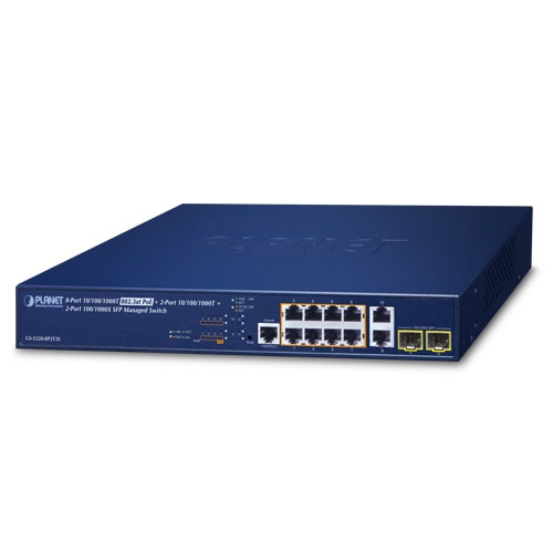 L2+ 8ポート 10/100/1000T 802.3at PoE + 2ポート 10/100/1000T + 2ポート 100/1000X SFP マネージドスイッチ