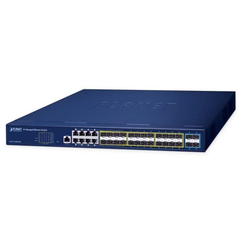 L3 16ポート 100/1000X SFP + 8ポート ギガビットTP/SFP + 4ポート 10G SFP+ マネージドイーサネットスイッチ、36-72V DC冗長電源
