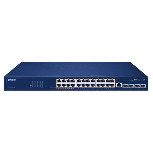 L3 8ポート 802.3bt PoE + 16ポート 802.3at PoE + 4ポート 10G SFP+ マネージドイーサネットスイッチ