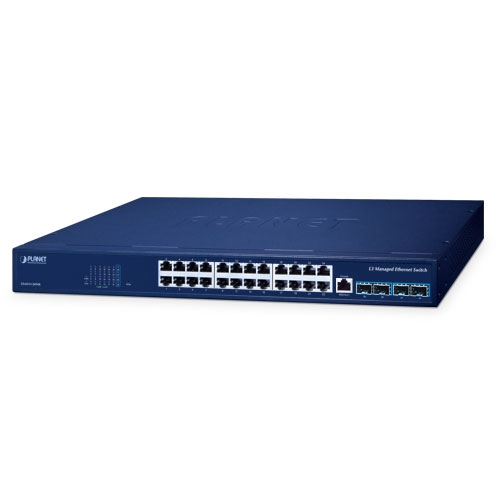 L3 24ポート 10/100/1000T + 4ポート 10G SFP+ マネージドイーサネットスイッチ