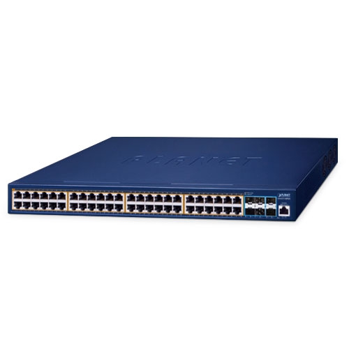 L3 48ポート 10/100/1000T 802.3at PoE + 6ポート 10G SFP+ マネージドイーサネットスイッチ