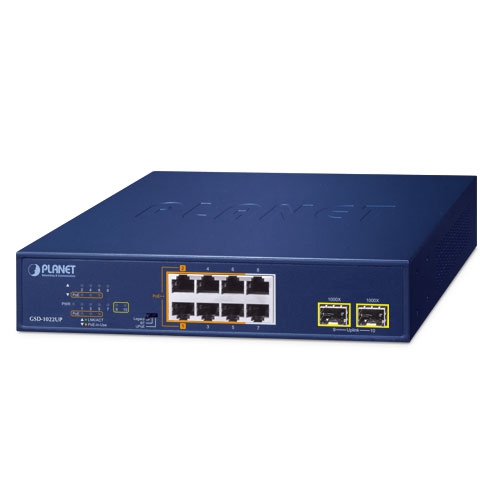 2ポート 10/100/1000T 802.3bt PoE + 4ポート 10/100/1000T 802.3at PoE + 2ポート 10/100/1000T + 2ポート 1000X SFP デスクトップスイッチ