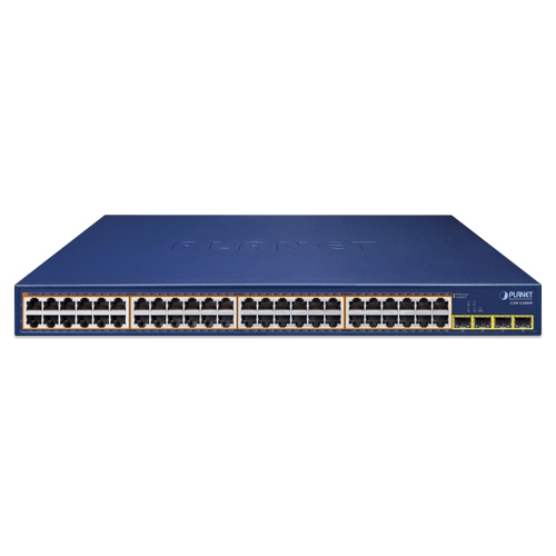 48ポート 10/100/1000T 802.3at PoE + 4ポート 1000X SFP ギガビットイーサネットスイッチ