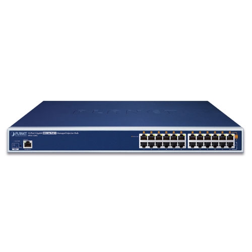 12ポート ギガビット IEEE 802.3at PoE+ マネージドインジェクタハブ