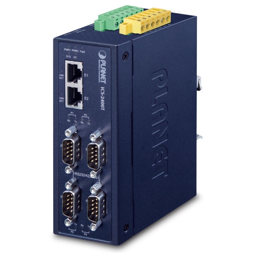 産業用4ポート RS232/RS422/RS485 シリアルデバイスサーバー