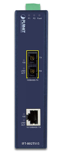 10/100Base-TX～100Base-FX 産業用メディアコンバーター 15km(-40～75℃)