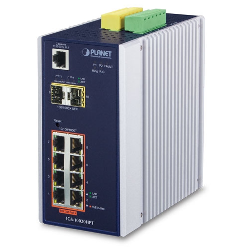 産業用8ポート 10/100/1000T 802.3at PoE + 2ポート 1G/2.5G SFP マネージドスイッチ
