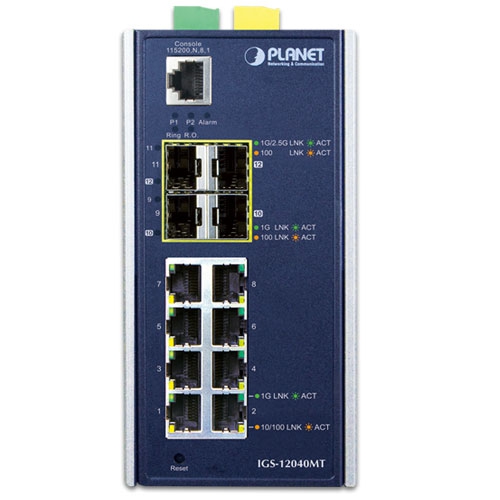 産業用8ポート10/100/1000T + 2ポート100/1G SFP + 2ポート1G/2.5G SFP マネージドイーサネットスイッチ