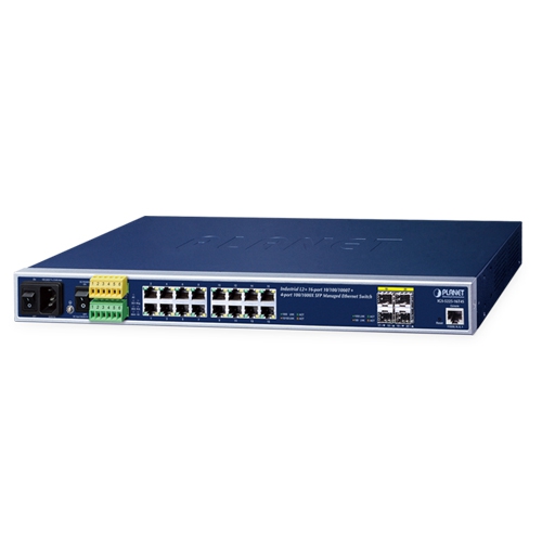 産業用L2+ 16ポート 10/100/1000T + 4ポート 100/1000X SFP マネージドイーサネットスイッチ