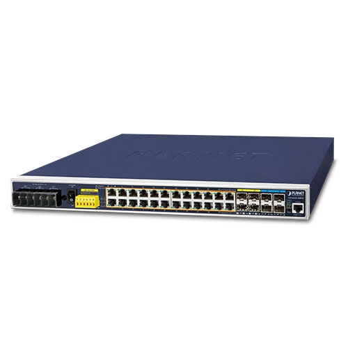 産業用L3 24ポート 10/100/1000T 802.3at PoE + 4ポート 10G SFP+ マネージドイーサネットスイッチ