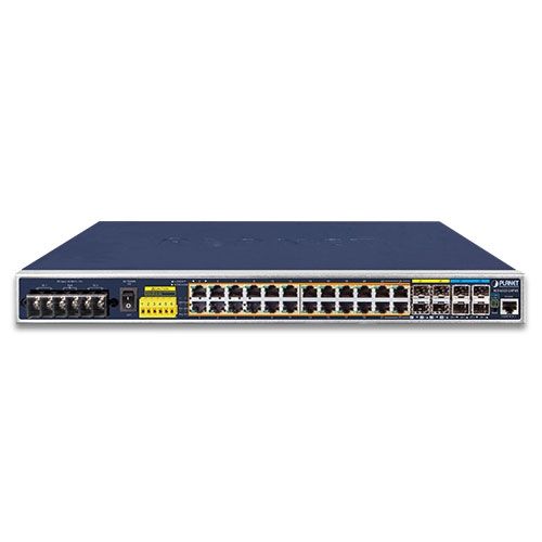 産業用L3 24ポート 10/100/1000T 802.3at PoE + 4ポート 10G SFP+ マネージドイーサネットスイッチ