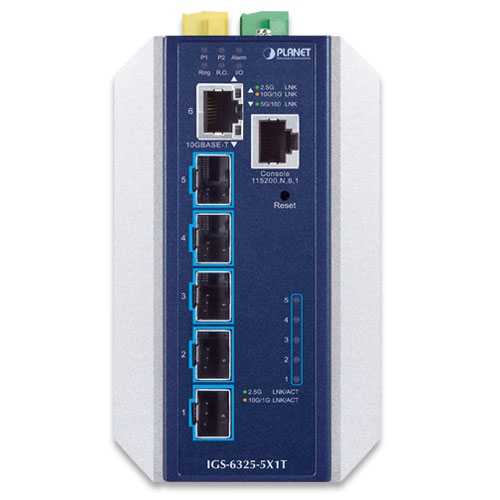 産業用レイヤー3 5ポート10GBASE-X SFP+ + 1ポート10GBASE-T マネージドイーサネットスイッチ