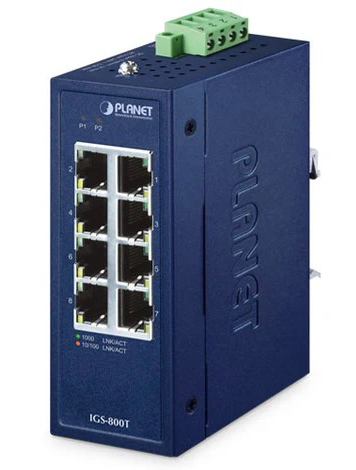 コンパクト産業用 8ポート10/100/1000T ギガビットイーサネットスイッチ