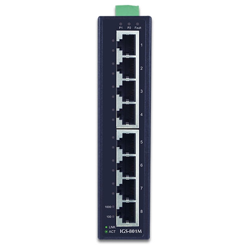 8ポート10/100/1000Mbps マネージド産業用イーサネットスイッチ