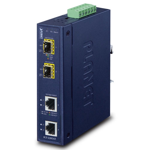 産業用2ポート 10/100/1000T～2ポート 100/1000/2500X SFPメディアコンバーター