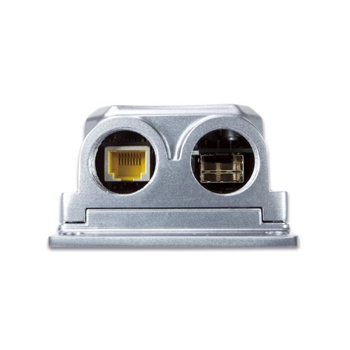 産業用 IP67 1000BASE-X SFP ～ 1000BASE-T 802.3at PoE+ メディアコンバータ