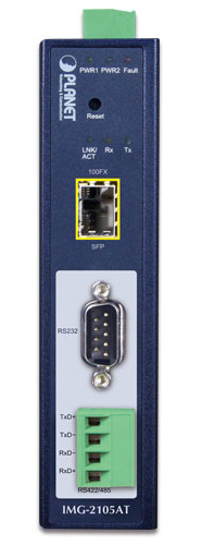 IP30 産業用1ポート RS232/RS422/RS485 Modbus ゲートウェイ(1×100BASE-FX SFP)