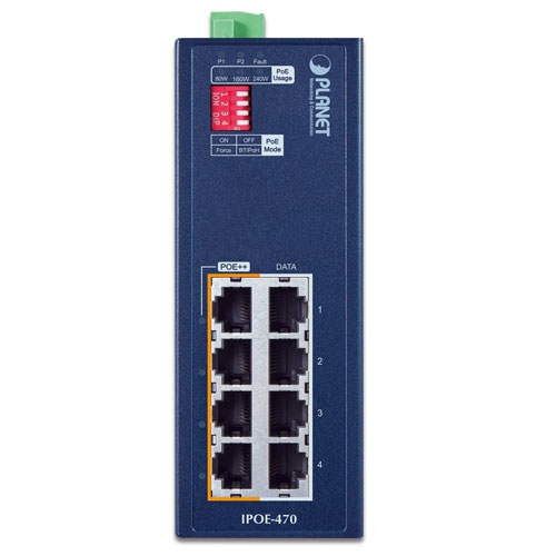 産業用 4ポートギガビット802.3bt PoE++インジェクターハブ
