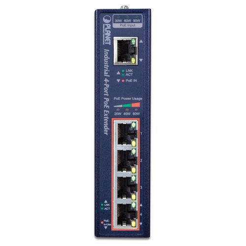 産業用 1ポート802.3bt PoE++ - 4ポート802.3af/at ギガビットPoEエクステンダー