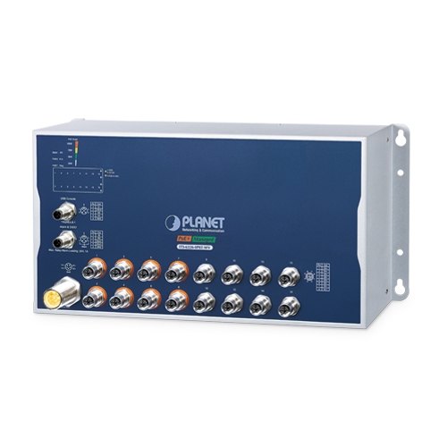 産業用L3 8ポート 10/100/1000T 802.3at PoE M12 + 8ポート 10/100/1000T M12 マネージドイーサネットスイッチ