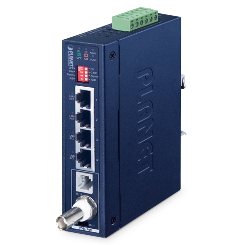 産業用1ポート BNC/RJ11～4ポート ギガビットイーサネットエクステンダー