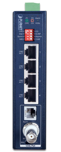 産業用1ポート BNC/RJ11~4ポート ギガビットイーサネットエクステンダー
