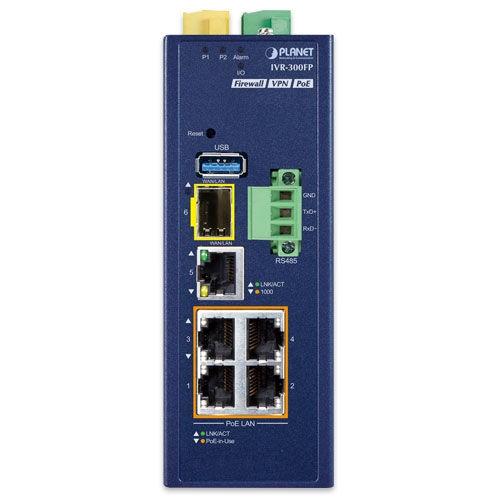 産業用4ポート 10/100/1000T 802.3at PoE + 1ポート 10/100/1000T + 1ポート 1000X SFP VPN セキュリティゲートウェイ