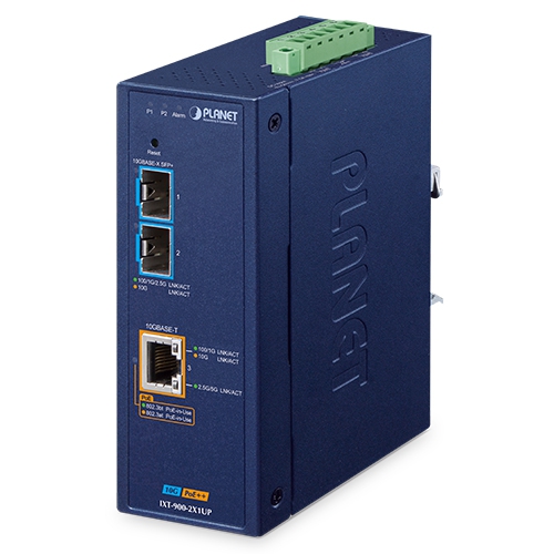 産業用2ポート 10G SFP+ + 1ポート 10GBASE-T 802.3bt PoE++マネージドメディアコンバーター