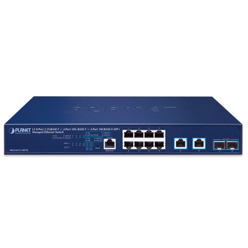 L3 8ポート 2.5GBASE-T + 2ポート 10GBASE-T + 2ポート 10GBASE-X SFP+ マネージドイーサネットスイッチ