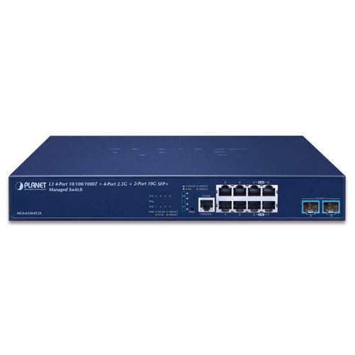 L3 4ポート 10/100/1000T + 4ポート 2.5G + 2ポート 10G SFP+ マネージドスイッチ
