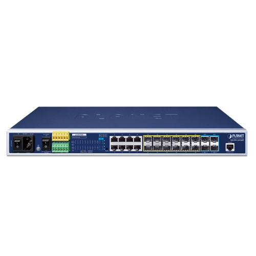 L2+ 8ポート 10/100/1000T + 12ポート 100/1000X SFP + 4ポート 10G SFP+ マネージドメトロイーサネットスイッチ