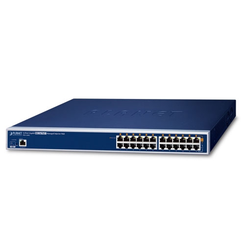 12ポート ギガビット IEEE 802.3at PoE+ マネージドインジェクタハブ(220W)