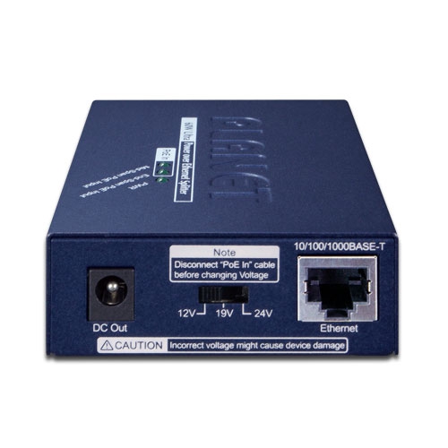 シングルポート 10/100/1000Mbps ウルトラPoEスプリッター(12V/19V/24V)