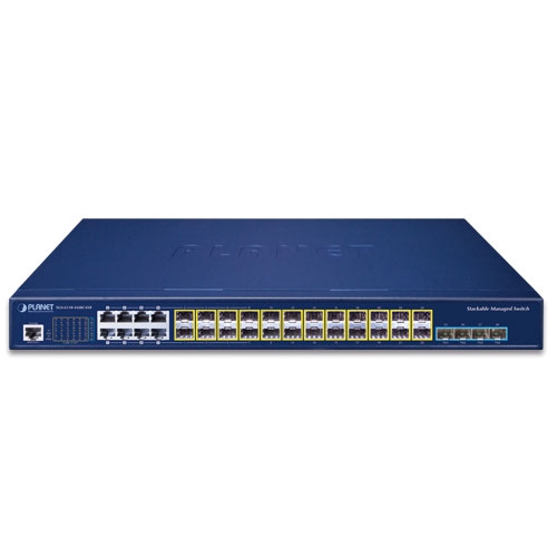 L3 16ポート 100/1000X SFP + 8ポート ギガビットTP/SFP + 4ポート 10G SFP + スタック可能なマネージドスイッチ(デュアル100～240V AC)