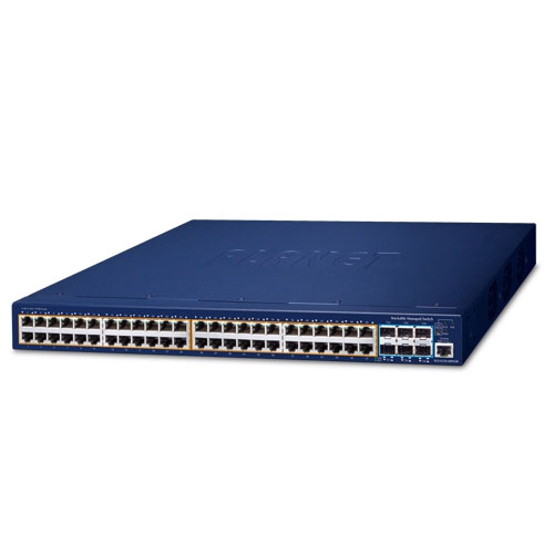 L3 48ポート 10/100/1000T 802.3at PoE + 6ポート 10G SFP+ 積み重ね管理スイッチ、55V DC冗長電源