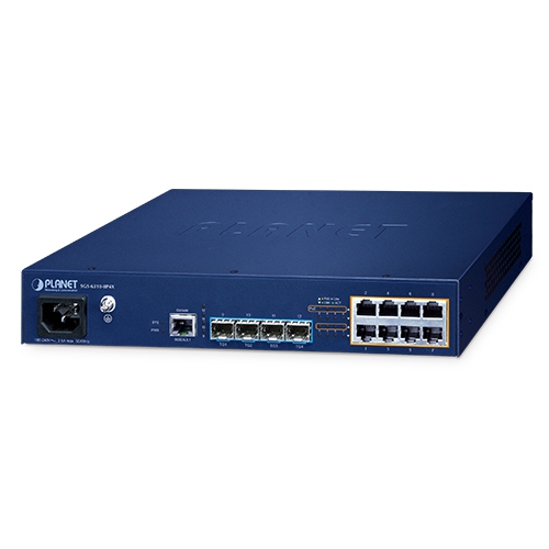 L3 8ポート 10/100/1000T 802.3at PoE + 4ポート 10G SFP+ スタッカブルマネージドスイッチ