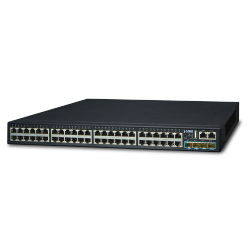 レイヤー3 48ポート 10/100/1000T + 4ポート 10G SFP+ スタッカブルマネージドスイッチ