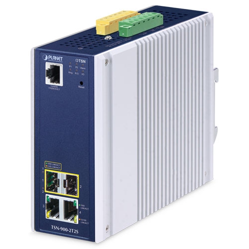 産業用 2ポート 10/100/1000T + 2ポート 1G/2.5G SFP マネージド TSN メディアコンバーター