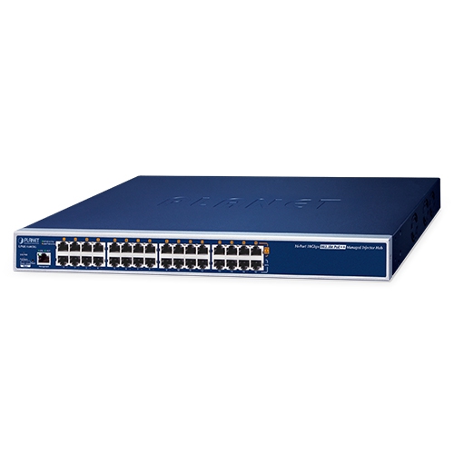 16ポート 10Gbps 802.3bt PoE++ マネージドインジェクターハブ